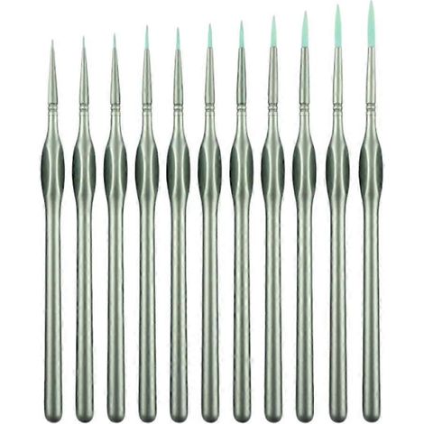 Ensemble de 11 pinceaux aquarelle professionnels en nylon anti-perte pour gouache et huile. (1/5)