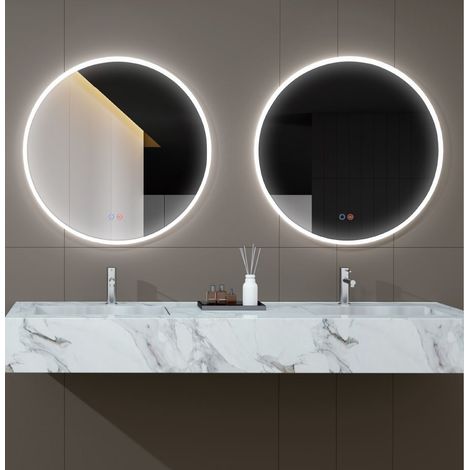 Miroir de Salle de Bain Rond avec Cadre Illuminé  Modèle ATHÈNES Ø60  [ LEDIMEX® ]