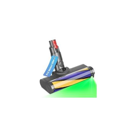 Brosse pour Dyson V12 Detect Slim Tête de Brosse à Rouleau pour Dyson Aspirateur Accessoires Pièces Détachées avec Lumières LED Turbo Brosse Nettoyage pour Sols Durs (1/4)