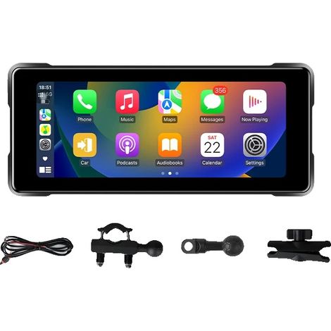Affichage CarPlay Moto, Résolution HD, Étanche IP67, 6.86 pouce SANS DVR (1/2)