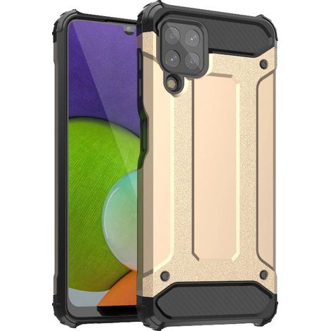 Cover ibrida rinforzata Hybrid Armor per Samsung Galaxy A22 4G, colore oro. (1/5)