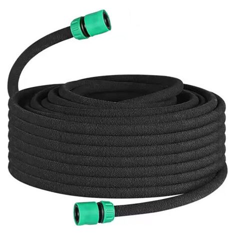 Tuyau Poreux de 15 m - Tuyau Flexible d'Irrigation Goutte à Goutte pour Jardinage Économe en Eau - Durable et Ajustable pour les Jardins, les Parterres et Pelouses