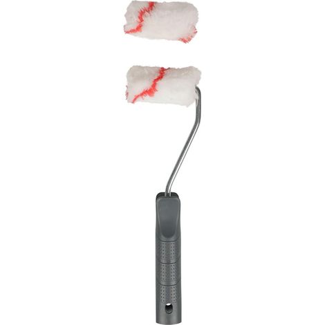 COGEX - Rullo, rullo pittura - Mini rullo pittura 60 mm - 2 manicotti da 60 mm - Manico in plastica riciclata al 100% - Per mobili e piccole superfici - Ideale per la maggior parte delle pitture (1/4)
