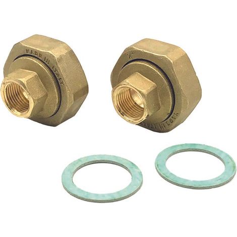 Coppia raccordi ottone ff 1/2"x1"1/2