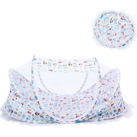 Tente Moustiquaire BéBé 0-2 Ans pour Lit Berceau Pliable Portable Anti-Insecte Avec Matelas Oreiller pour Maison Voyage Été Coloré (1/3)