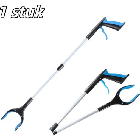 Pince à déchets pliable en alliage d'aluminium 83 cm multifonctionnelle couleur bleue (1/5)