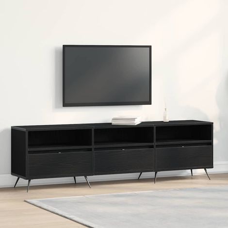 Meuble TV-Banc TV-Meuble Télé Chêne noir 150 x 30 x 44,5 cm Bois d'ingénierie 757728 (1/5)