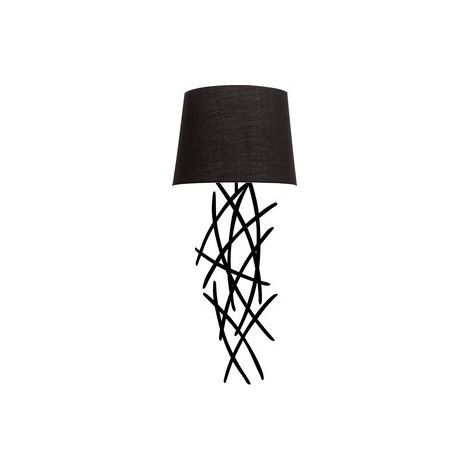 Aplique de pared de hierro, 15x28x72 cm, casquillo E27 max 40W - Negro