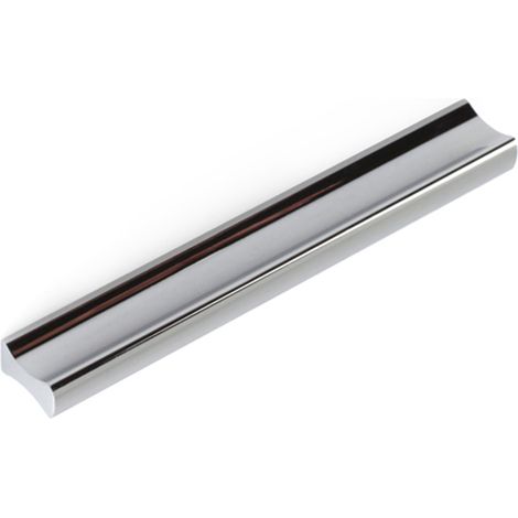 Poignée de meuble en aluminium chromé poli – Entraxe 64mm – Dimensions 88x9x17mm – Pour bois dur et teck – REI (1/5)