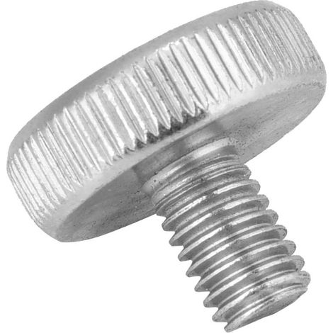 Vis de pouce tête moletée M8x12, lot de 10 boulons en acier carbone zingué, vis à main plates, fixations robustes pour assemblage. (1/2)