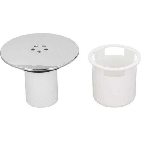 Couvercle de drain de douche en plastique chromé facile à nettoyer avec coupelle blanche pour salle de bain (1/4)