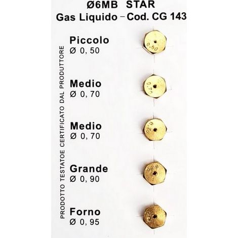 5CF UGELLI PER CUCINA GPL kit 5 pezzi