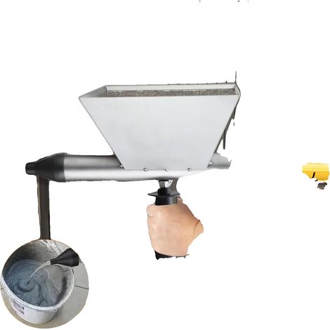 Pistolet à ciment électrique, matériau en acier inoxydable et en acier au carbone, dimensions de la trémie 206x200mm, dimensions totales 290x120mm, buse amovible, compatible avec les compresseurs d'ai (1/5)