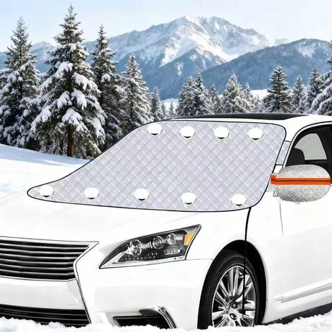 Housse de Protection Contre la Neige pour Pare-Brise de Voiture avec 9 aimants et 2 Sangles de Serrage, pour Voiture, SUV et camionnette, protège Contre la Neige, la Glace, Le Gel, la (1/5)