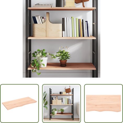 Wandregal Eiche -  Wandregal 100x50x2 cm Massivholz Eiche Unbehandelt (1/5)