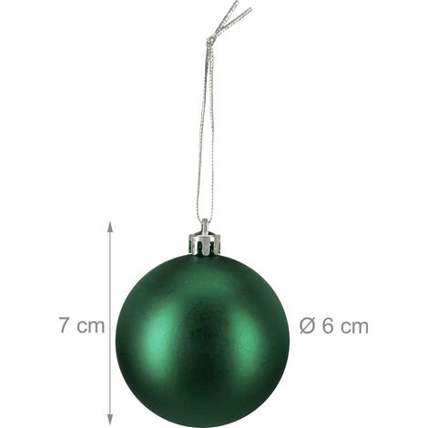 Lotto di 100 palline di Natale decorative opache 7 x 6 cm in polistirolo verde 130017347