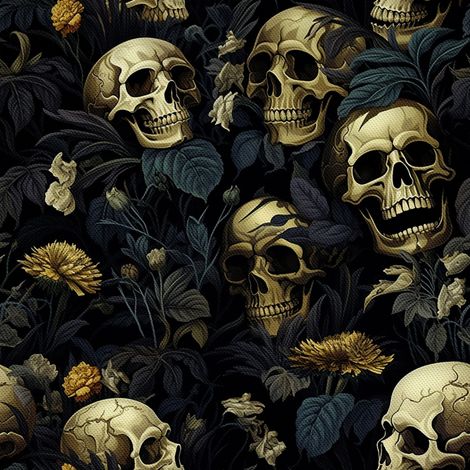 Tela Oxford decorativa para exteriores - Motivo de calavera I DX4486 (1/5)