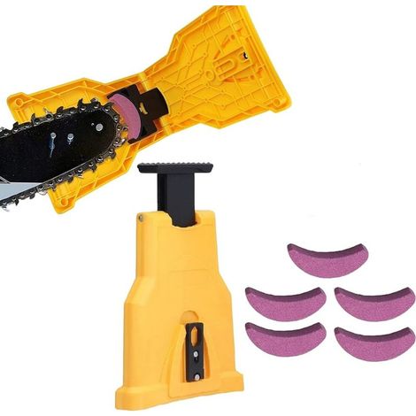 Affuteur Chaine Tronçonneuse Affuteuse De Chaine Tronconneuse Affûteur de Tronçonneuse Ultra-Rapide Précision Instantanée pour Coupe Efficace Professionnel Avec Aiguiser (1 Affuteur+5 Aiguiser) (1/5)
