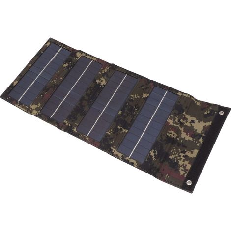 Chargeur de Panneau Solaire Pliable de 40W, pour Camping en Plein Air et Randonnée, Panneau Solaire Monocristallin Portable (Camouflage) (1/5)