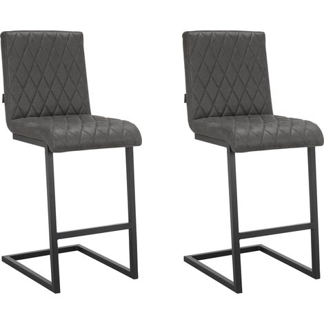 Wanda-Chaise de bar 2 Pack Anthracite (1/5)