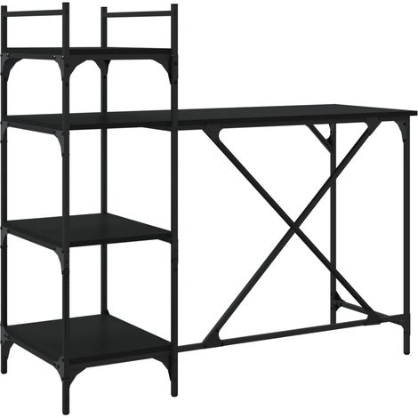Maison Exclusive - Computertisch mit Regal Schwarz 120x47x109 cm