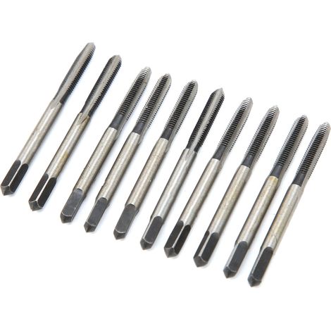 Lot de 10 tarauds métriques manuels M3 en acier au carbone pour machines-outils et fournitures industrielles (1/5)