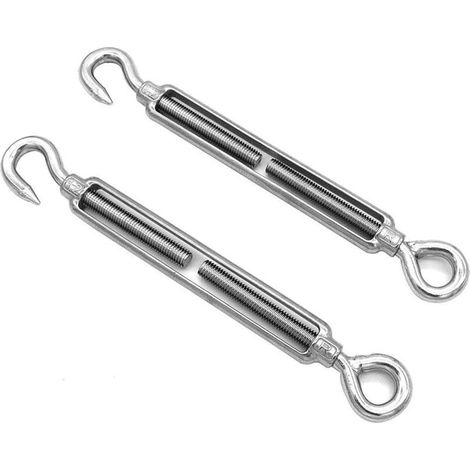 Lot De 2 Crochets Et Œillets M12, Tendeur C À O, Acier Inoxydable 304, Kit De Quincaillerie Pour Tension De Câble Métallique Robuste, Pour Pare-Soleil, Installation D'auvent De Tente (1/5)