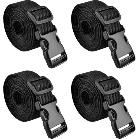 Sangle à Boucle Rapide 25 mm 38 mm Sangle Valise pour Arrimage Bagage Fixation Déménagement (Noir - 25 mm, 2 m) (1/5)