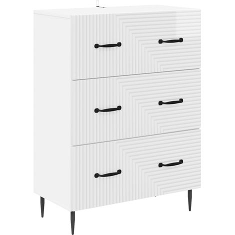 Schubladenschrank Hochglanz Weiß 66 x 34,5 x 89,5 cm vidaXL