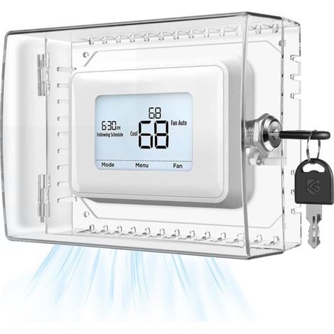 Grand thermostat transparent – Boîtier verrouillage clé – Pour climatisation murale (1/5)