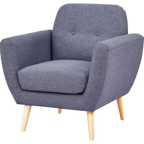 Poltrona da salotto in tessuto forma a conchiglia Grigio Scuro Loren