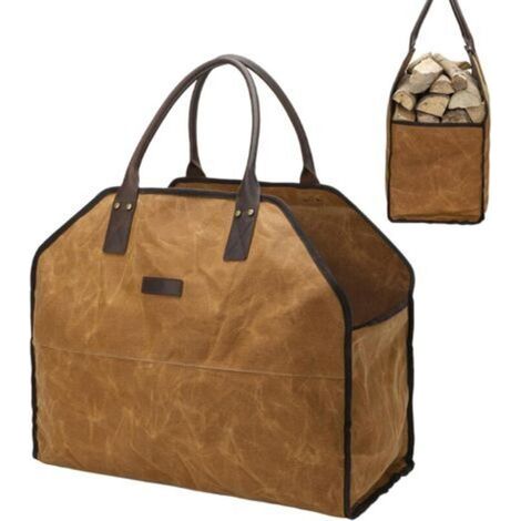 Firewood carrier bag, waterproof and fire-retardant, portable storage pouch for transporting wood for camping, picnics, holidays, BBQs, fireplaces, and outdoor gatherings (1/5)