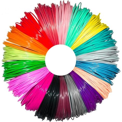 Recharge 20 Filaments Recharge pour stylo 3D Fils colorés PLA 5mt 1.75mm (1/4)