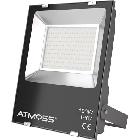 Proyector led ultraslim exterior 100w Negro Cálida 3000K Negro Cálida 3000K