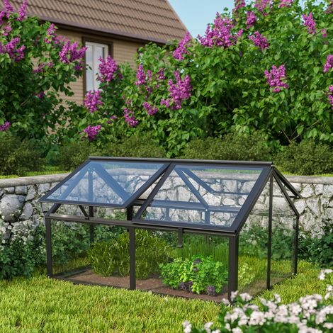 Vitavia Hochbeet "Gamma", schwarz, 124 x 89 x 71 cm (ohne Unterbau), 3 mm ESG (1/3)