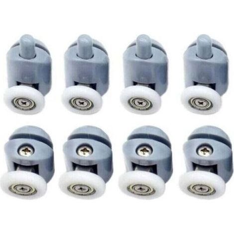 Roulettes pour Porte de Douche 8 pièces Galets de porte de douche Roulette Porte Coulissante Douche Roulettes Cabine de Douche pour Porte Douche Salle de Bain 25 mm (1/4)