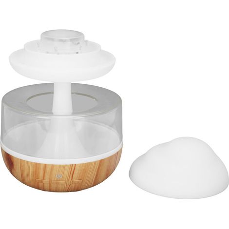 Niedlicher Luftbefeuchter in Form einer Regenwolke mit tropfendem Wasser und ätherischen Ölen, inklusive 7 LED-Leuchten für den Nachttisch