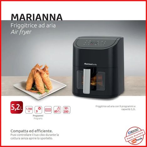 Freidora de aire Melchioni marianna new 1700W 5 litros