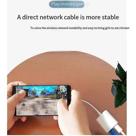 Adaptateur USB-C vers RJ45 100 Mbps avec carte réseau et chargement USB-C pour box TV, ordinateur portable et téléphone. (1/5)