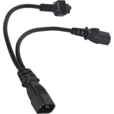 Câble adaptateur répartiteur en Y IEC 320 C14 mâle vers C13 et C5 femelles, 10 A, 250 V (1/5)