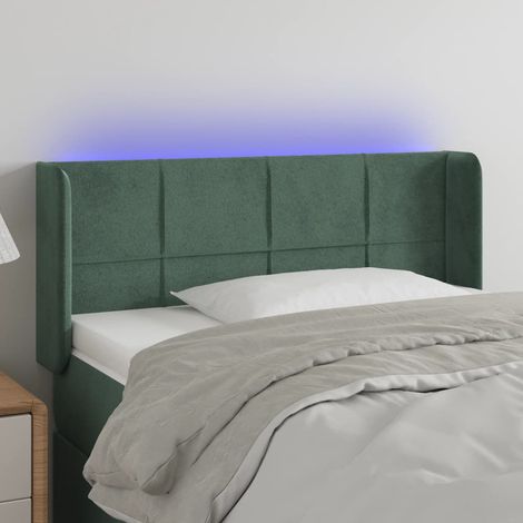 Cabecero con LED de terciopelo verde oscuro 83x16x78/88 cm vidaXL (1/5)