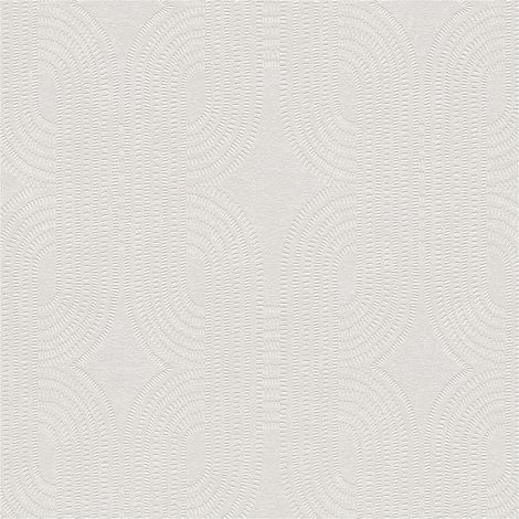 Retro wallpaper wall Profhome 399372 non-woven wallpaper slightly textured with graphical pattern subtly shimmering white grey 5.33 m2 (1/5)