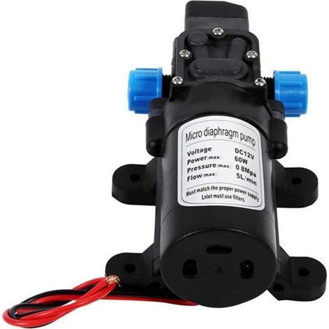 12V 60W 120PSI 5L/MIN Pompe à Eau électrique Agricole Noir Pulvérisateur D'Eau à Diaphragme Haute Pression Lavage de Voiture (1/2)