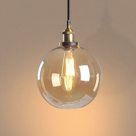 royaluxe- Suspension luminaire industrielle en verre noir – Abat-jour rétro E27 – Hauteur 23 cm – Longueur câble 150 cm – Pour cuisine et salon – Norcks (1/5)