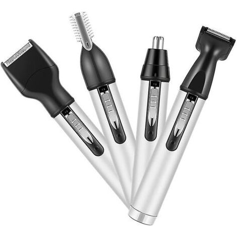 Tondeuse à poils d'oreilles et de nez 4 en 1 pour hommes, système professionnel de nettoyage des poils nasaux et narine rechargeable par USB, tondeuse à cheveux et à barbe légère 4 en 1 (1/3)