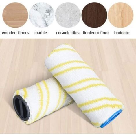 4pcs Rouleaux Kärcher FC3/FC5/FC7 2.055-006.0 Microfibre Lavable pour Sols Durs (1/4)