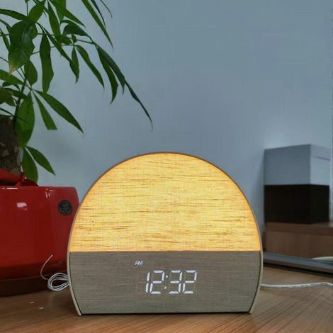 Réveil Bluetooth à bruit blanc avec lumière d'ambiance et simulation de lumière du soleil en sept couleurs (2026) XH-335 378 (1/5)