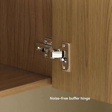 Armoire de salle de bain 60 cm en chêne clair, meuble de rangement spacieux avec 2 portes à fermeture amortie (1/5)
