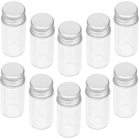 24pièces Mini Vials Verre Transparent avec Bouchons à Vis Flacons Hermétiques pour Huiles Essentielles et Échantillons de Liquides et Poudres Mini-bouteilles Pratiques pour Voyage (1/5)