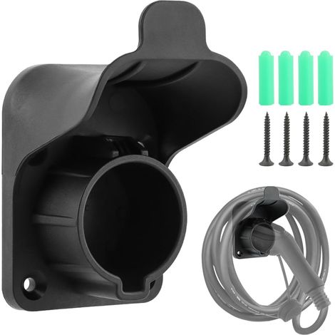 Support mural robuste pour chargeur de voiture électrique J1772 - Économie d'espace - Noir